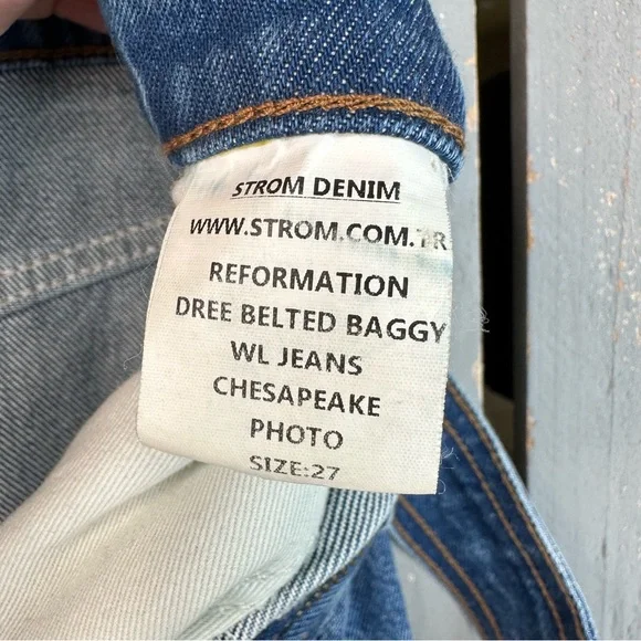 Reformation Dree Belted Baggy Wide Leg Jeans Sz 27 - Picture 11 of 15